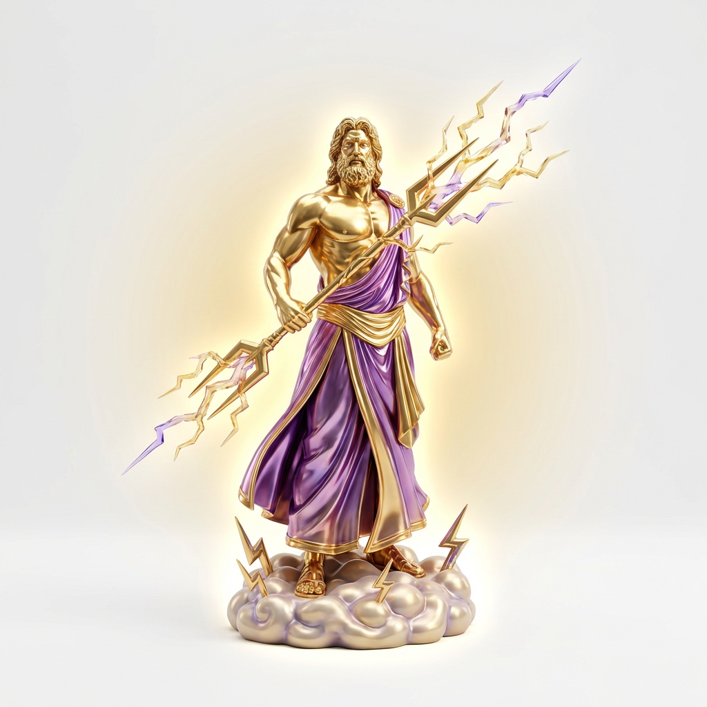 Zeus Olympus Golden Figurine